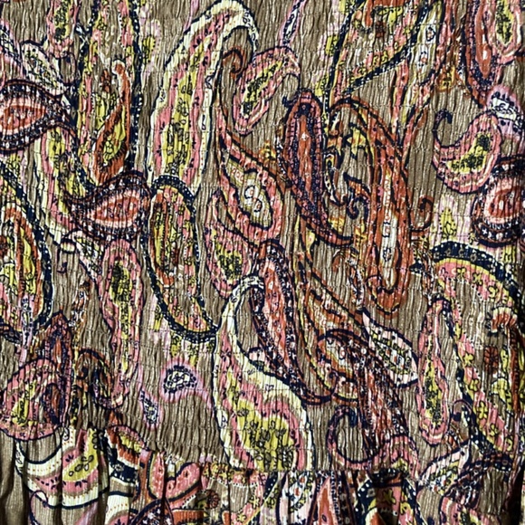 NWT Green/Brown Paisley print RusttyDustty Maxi Long sleeve Dress sz XL 12 - Picture 10 of 10